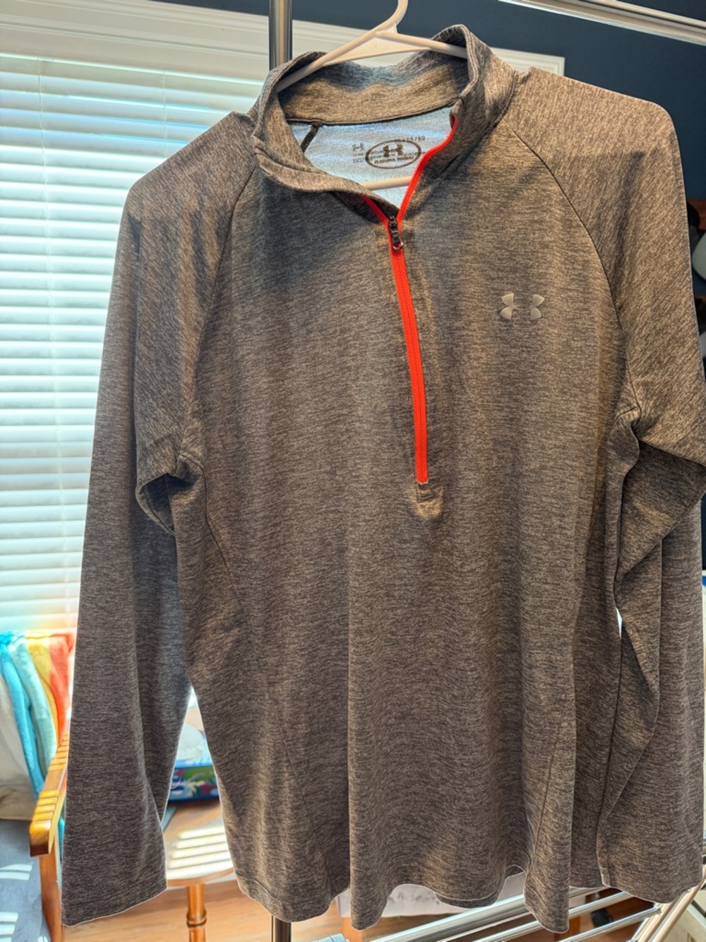 Under Armour Women’s Gray Quarter-Zip Performance Shirt with Red Trim